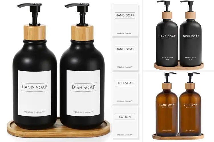 Detailed view of 10 Best Bamboo Tray Soap Dispenser Sets – Stylish & Tidy
