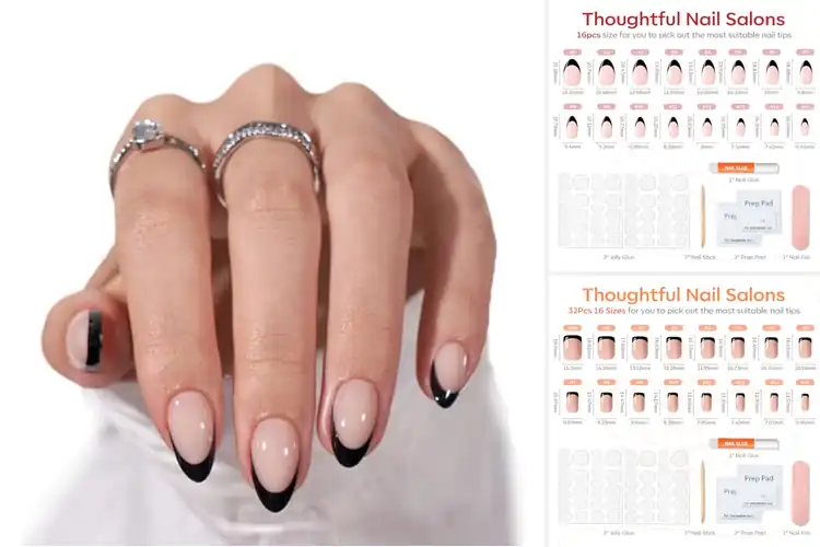 Detailed view of Best Black French Nails