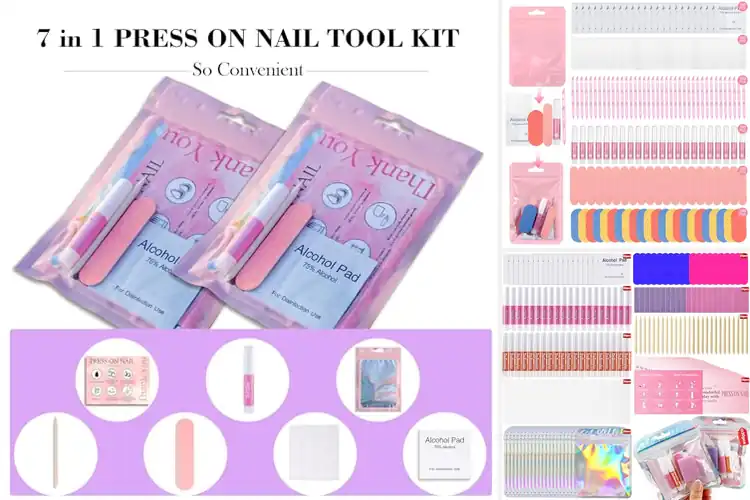 Detailed view of Best Complete Nail Kit With Glue Tabs File