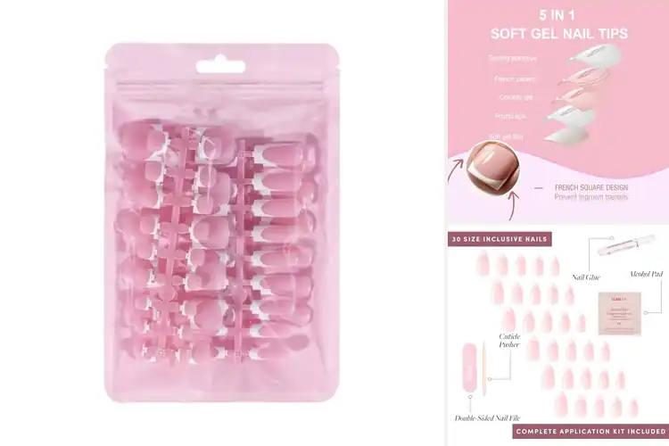 Detailed view of Best French Tip Press On Nails