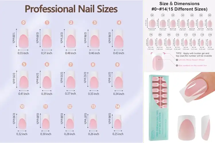 Detailed view of Best Gel French Tip Press On Nails