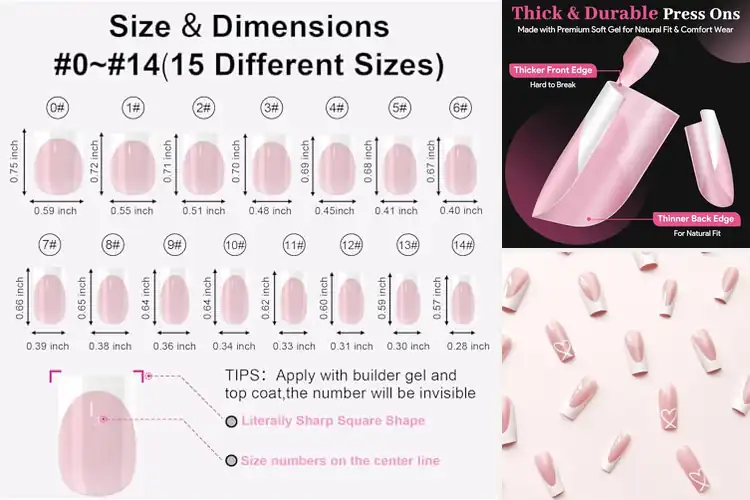 Detailed view of Best Value French Tip Press On Nails