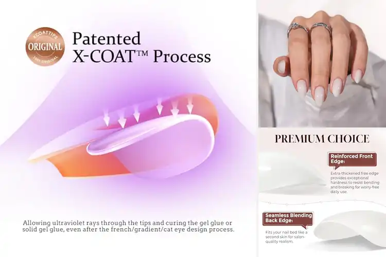 Detailed view of Best White Almond Soft Gel Nails