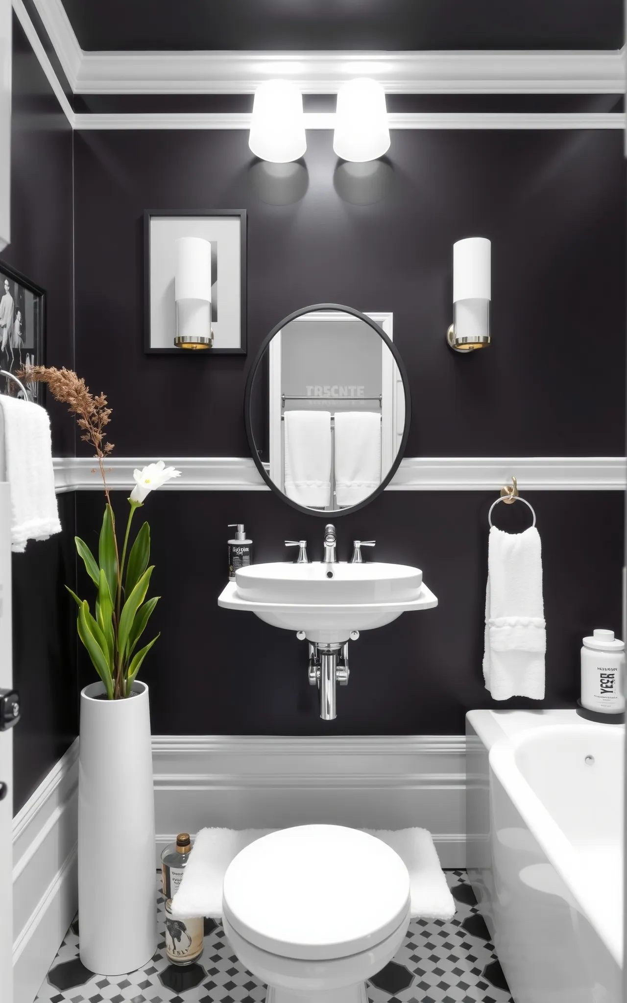 Black and White Bathroom Idea 19