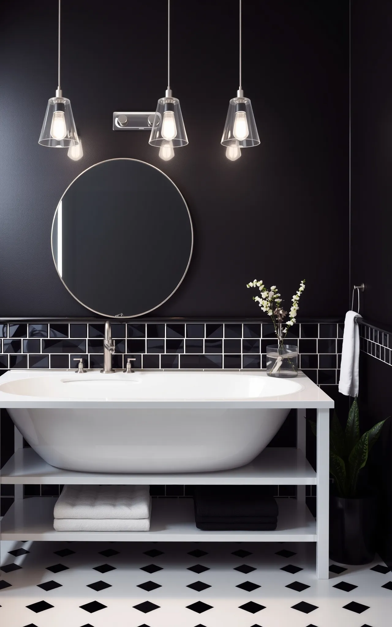 Black and White Bathroom Idea 23