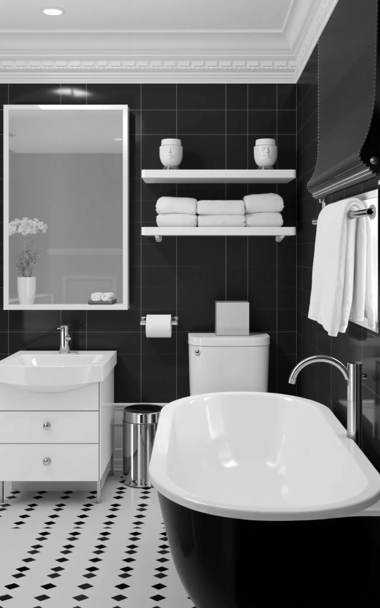 Black and White Bathroom Idea 26