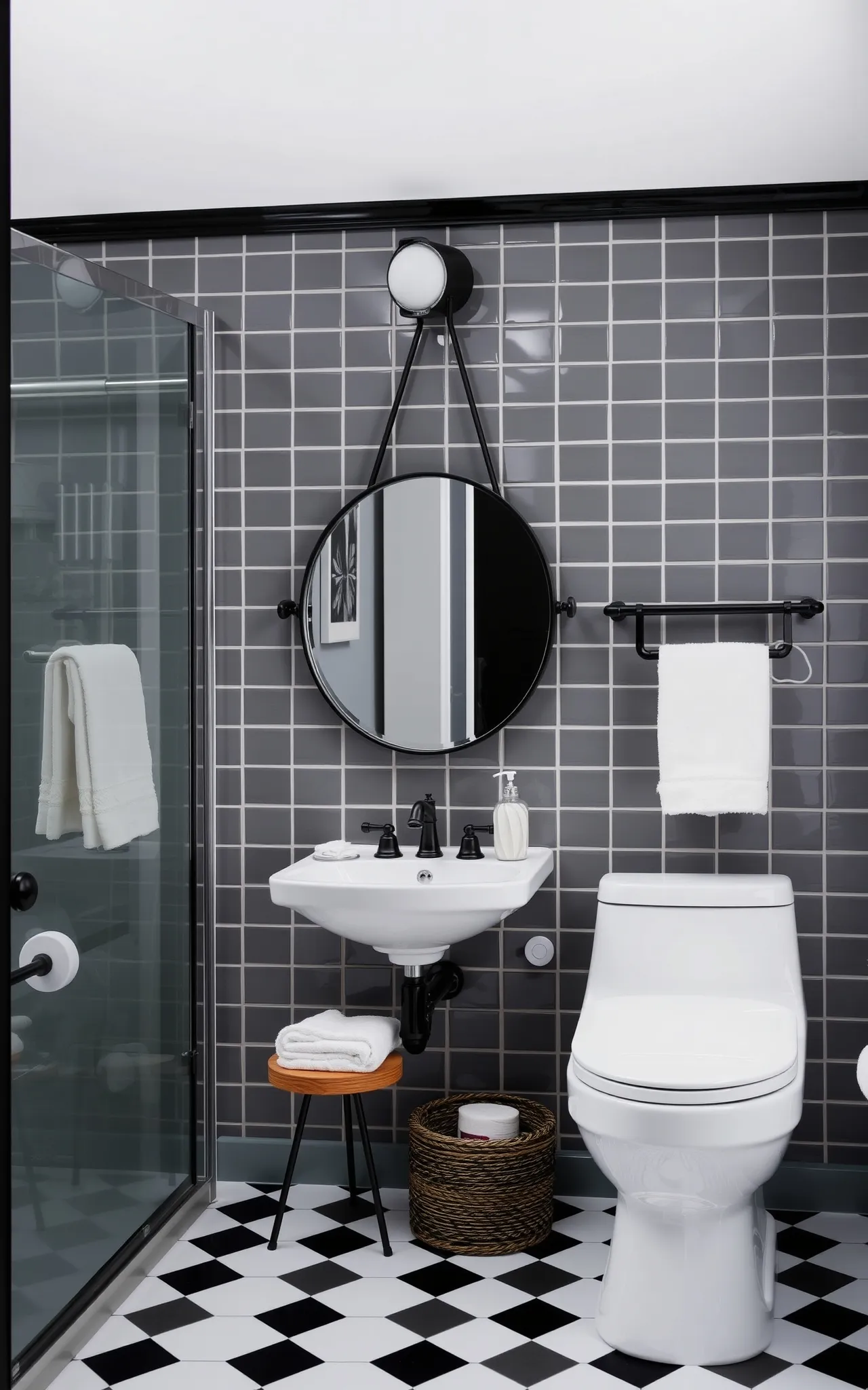 Black and White Bathroom Idea 36