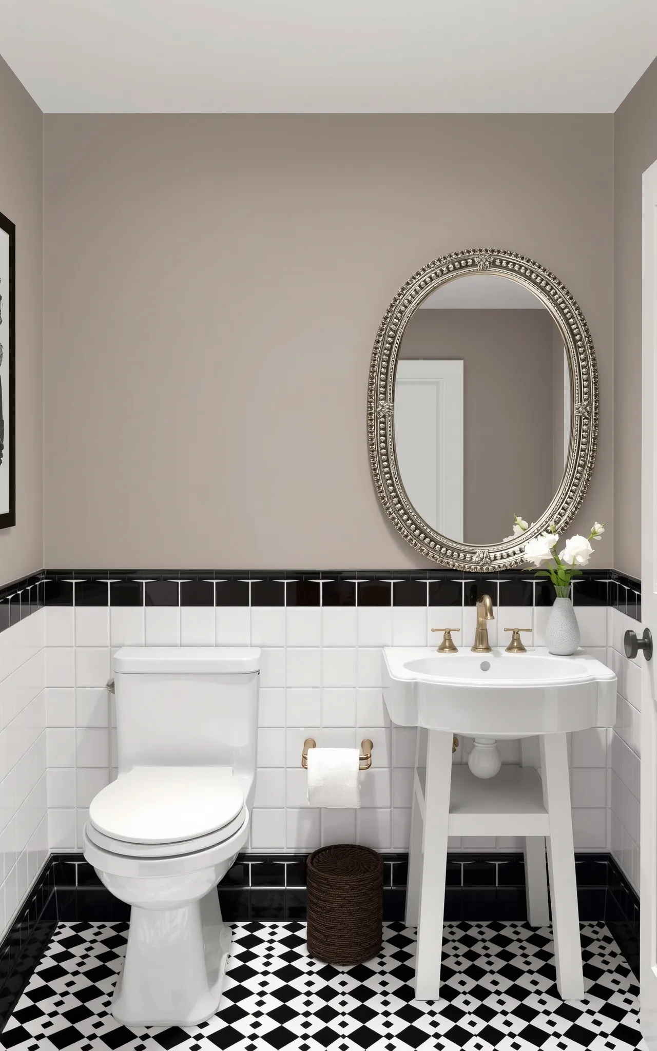 Black and White Bathroom Idea 40