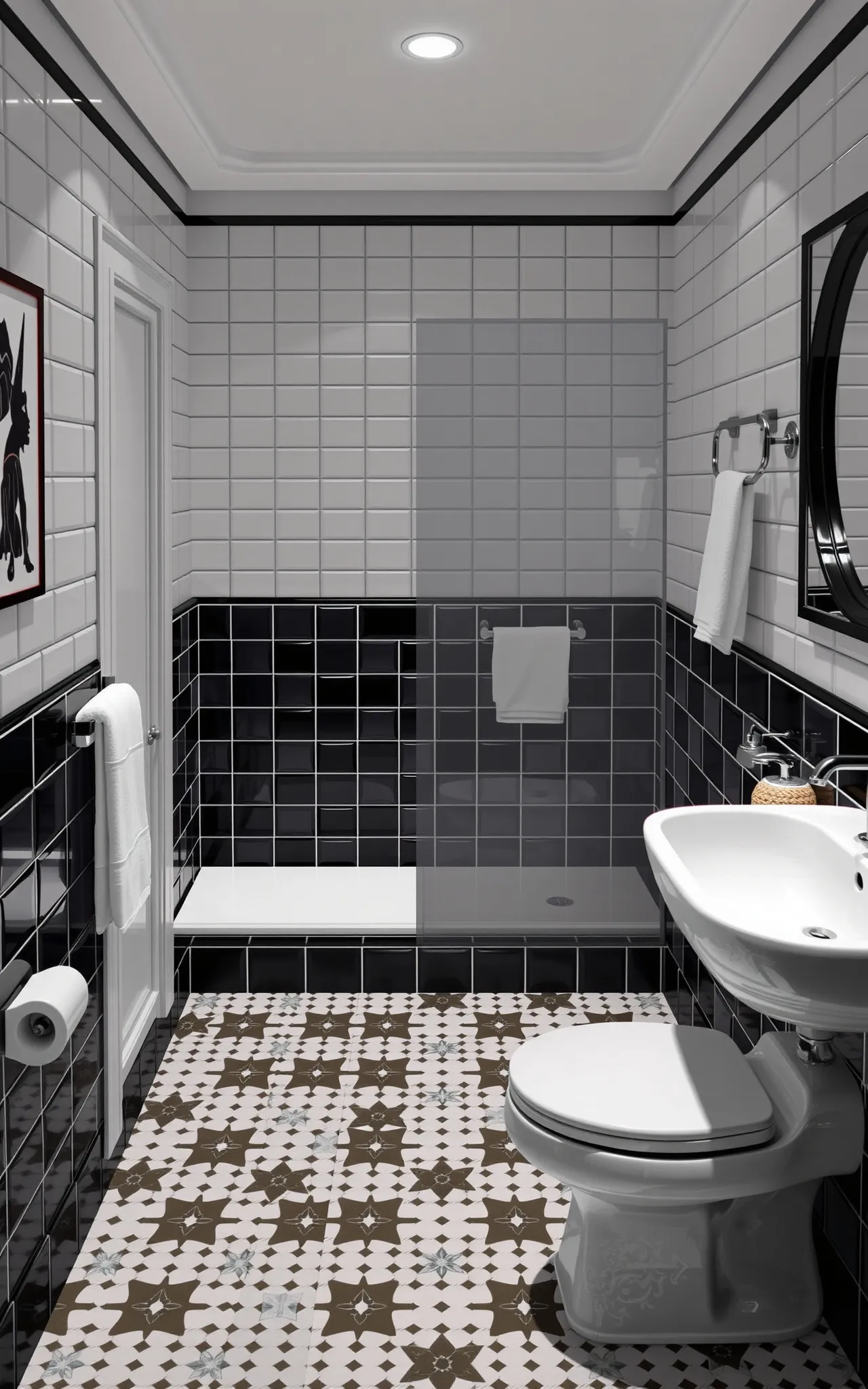 Black and White Bathroom Idea 43