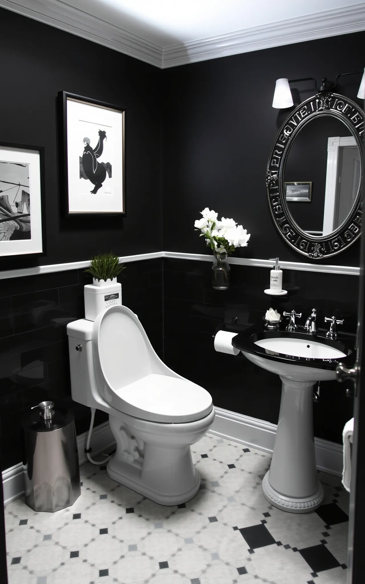 Black and White Bathroom Idea 8
