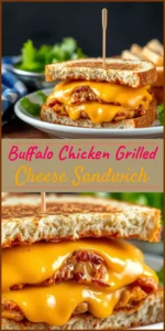 Buffalo Chicken Grilled Cheese Sandwich Vertical Photo