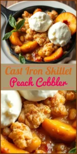 Cast Iron Skillet Peach Cobbler Vertical Photo