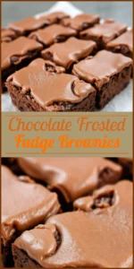 Chocolate Frosted Fudge Brownies Vertical Photo