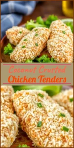 Coconut Crusted Chicken Tenders Vertical Photo