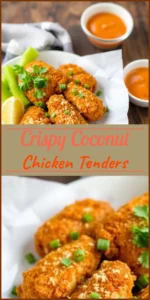 Crispy Coconut Chicken Tenders Vertical Photo