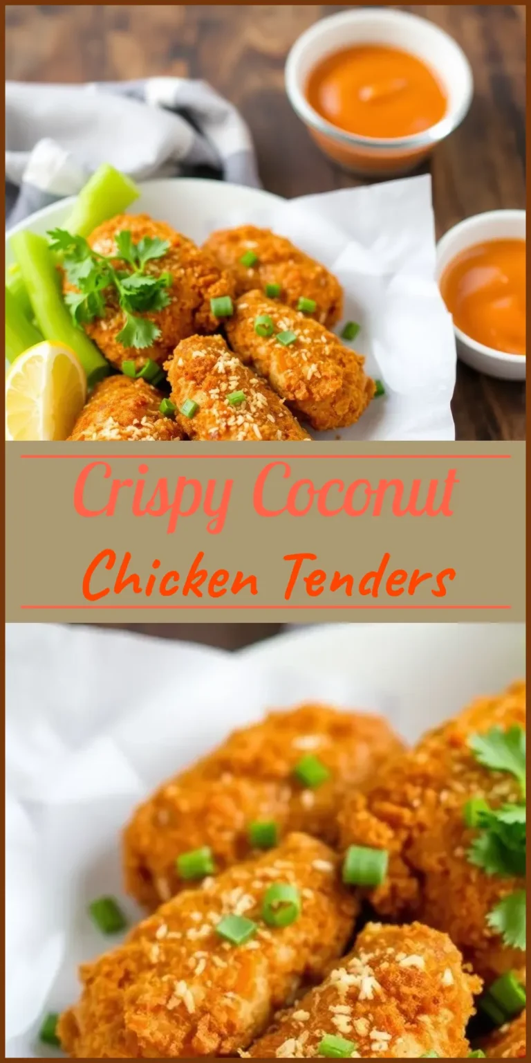 Crispy Coconut Chicken Tenders Vertical Photo