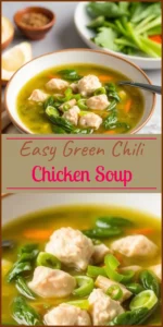 Easy Green Chili Chicken Soup Vertical Photo