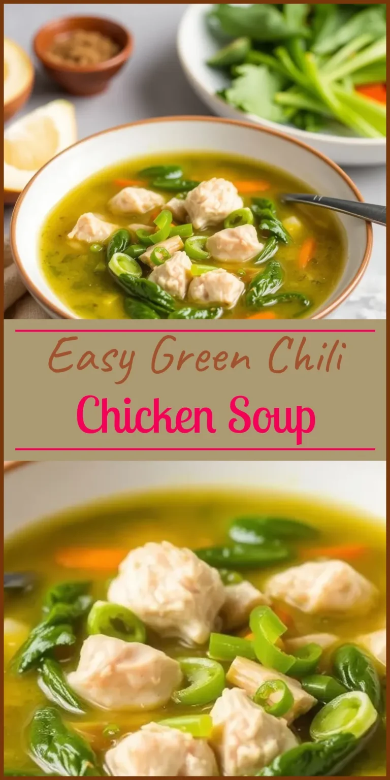 Easy Green Chili Chicken Soup Vertical Photo