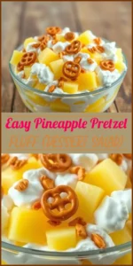 Easy Pineapple Pretzel Fluff (Dessert Salad) Vertical Photo