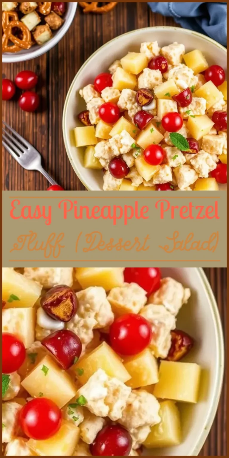 Easy Pineapple Pretzel Fluff (Dessert Salad) Vertical Photo