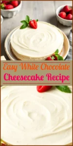 Easy White Chocolate Cheesecake Recipe Vertical Photo