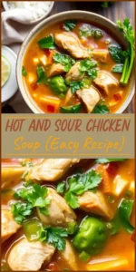 Hot and Sour Chicken Soup (Easy Recipe) Vertical Photo