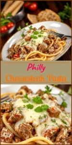 Philly Cheesesteak Pasta Vertical Photo