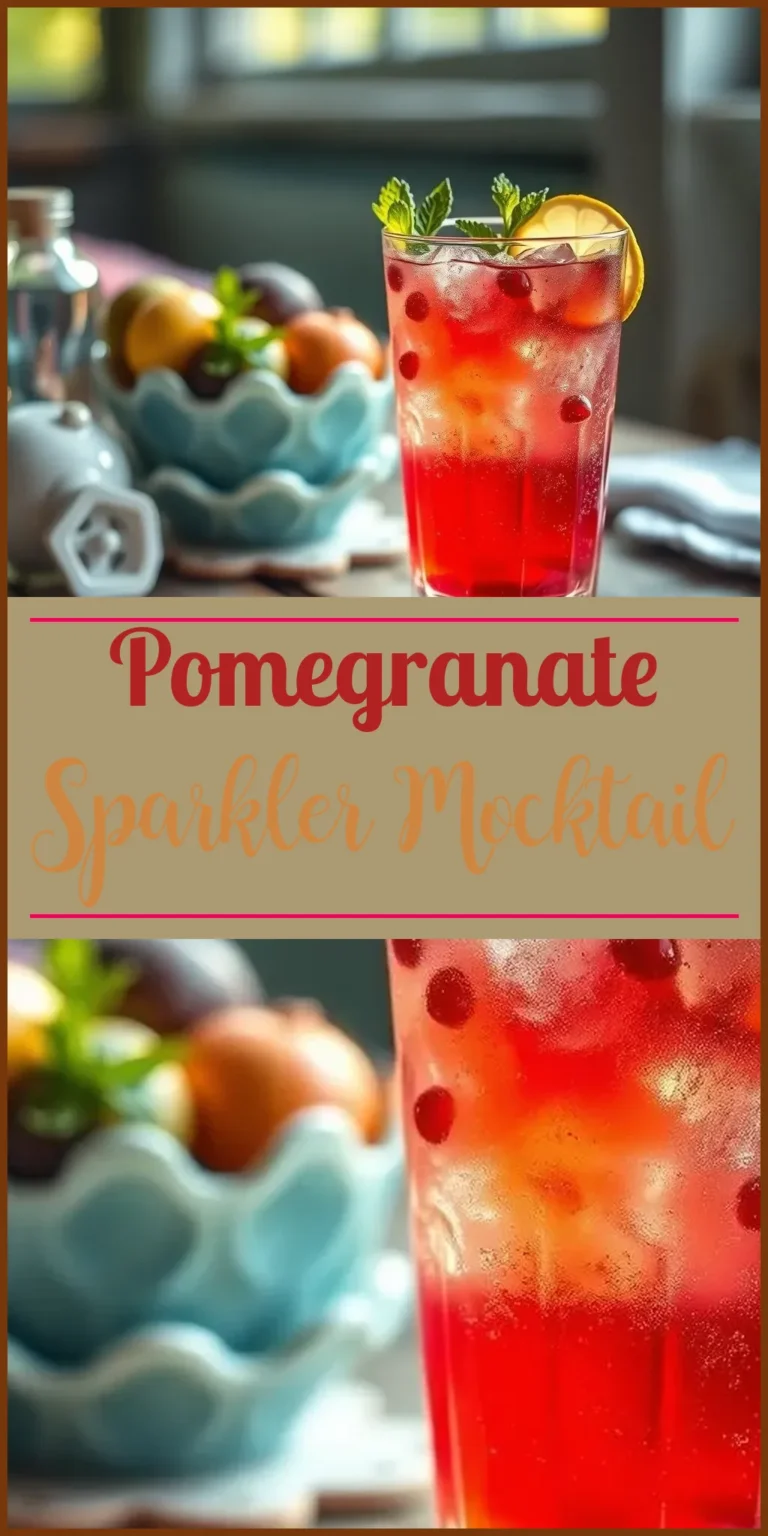 Pomegranate Sparkler Mocktail Vertical Photo