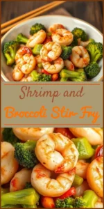 Shrimp and Broccoli Stir-Fry Vertical Photo