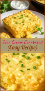Sour Cream Cornbread (Easy Recipe) Vertical Photo