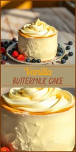 Vanilla Buttermilk Cake Vertical Photo