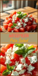 Watermelon Feta Salad Vertical Photo