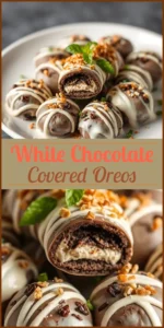 White Chocolate Covered Oreos Vertical Photo